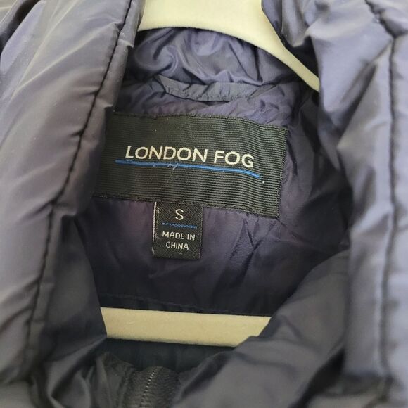London Fog Down & Waterfowl Feather Filled Coat Women's Navy Blue Size Small - Picture 8 of 11